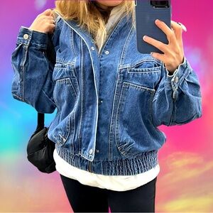 🆕Universal Thread Women’s plus-size Relaxed Denim Bomber Jacket Coat💜💜3X